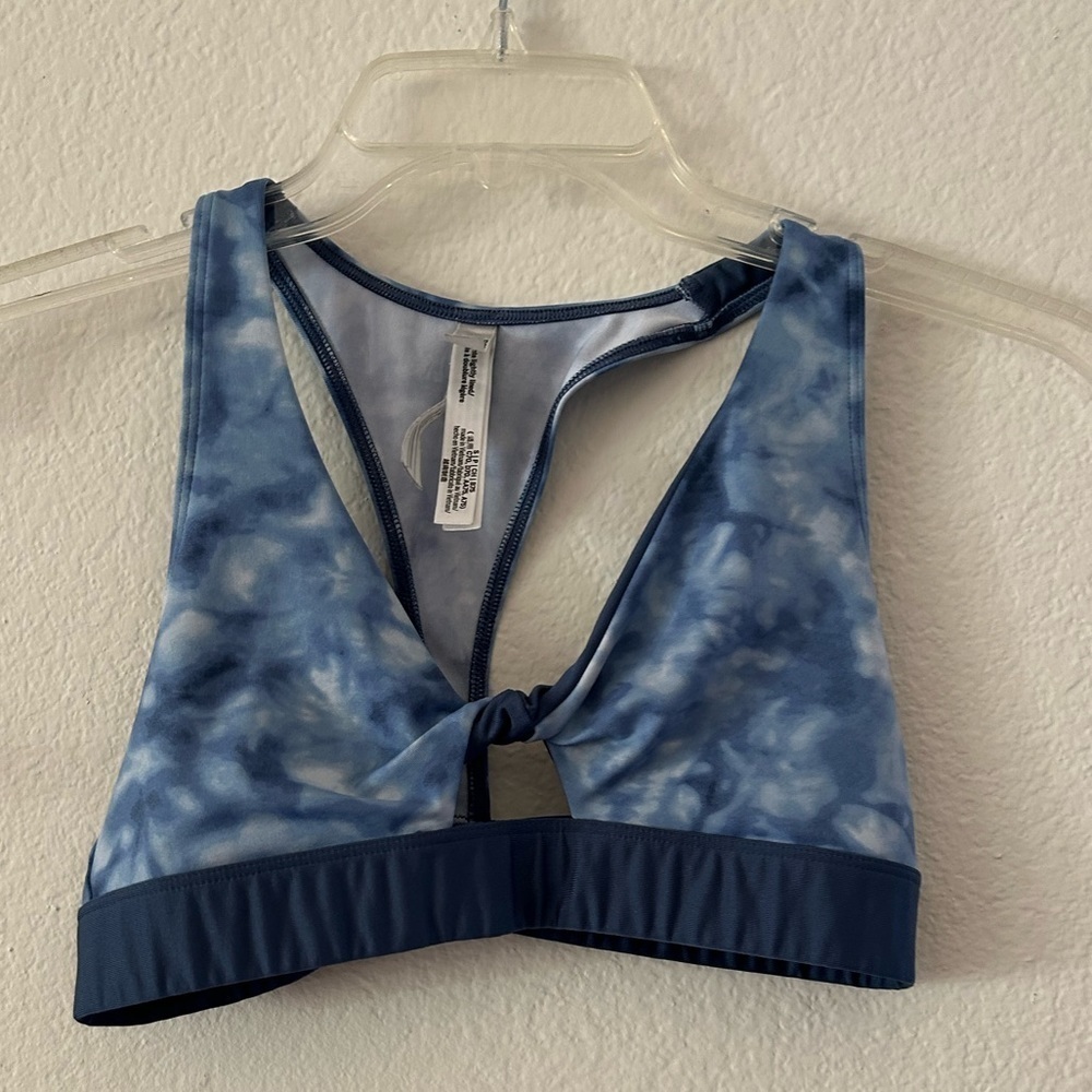 PINK, small tie dye twist, front sports bra